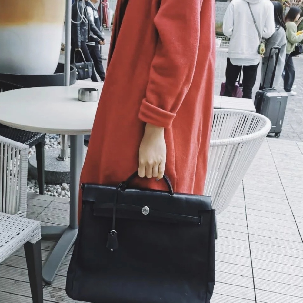 Hermès herbag 39 black Canvas and leather - Picture 2 of 8
